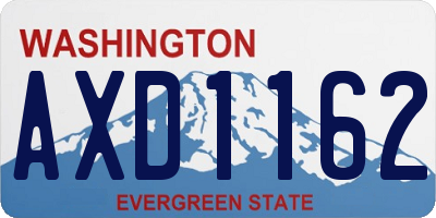 WA license plate AXD1162