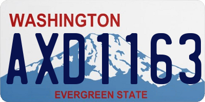 WA license plate AXD1163