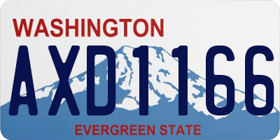 WA license plate AXD1166