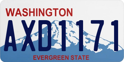 WA license plate AXD1171
