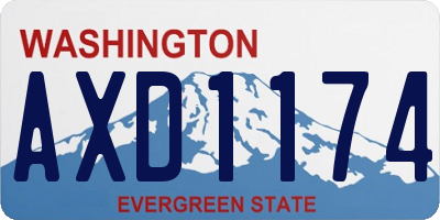 WA license plate AXD1174