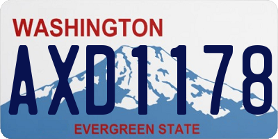 WA license plate AXD1178