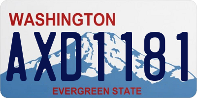 WA license plate AXD1181