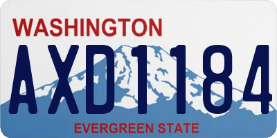 WA license plate AXD1184