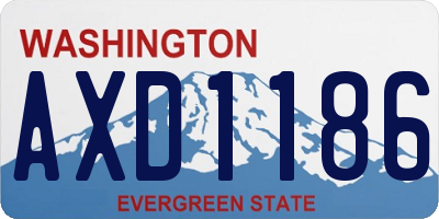 WA license plate AXD1186