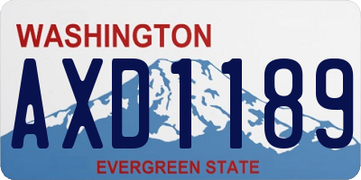 WA license plate AXD1189