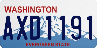 WA license plate AXD1191