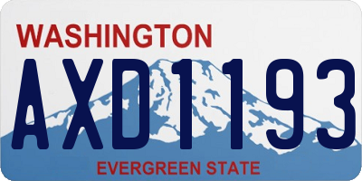 WA license plate AXD1193