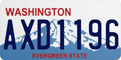 WA license plate AXD1196