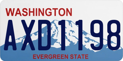 WA license plate AXD1198