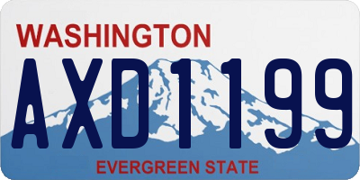 WA license plate AXD1199