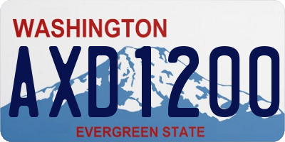 WA license plate AXD1200