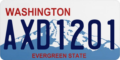 WA license plate AXD1201