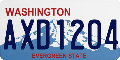 WA license plate AXD1204