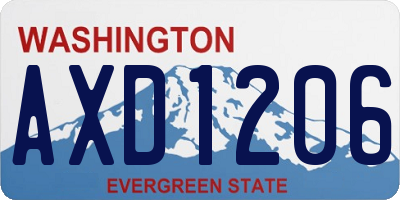 WA license plate AXD1206