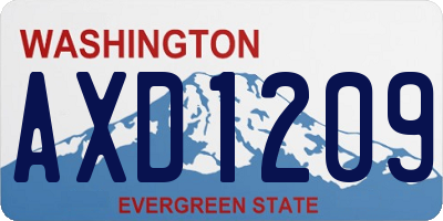 WA license plate AXD1209