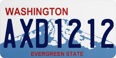 WA license plate AXD1212