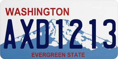 WA license plate AXD1213
