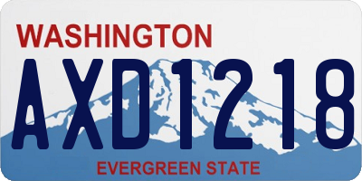 WA license plate AXD1218
