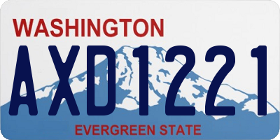 WA license plate AXD1221