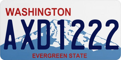 WA license plate AXD1222