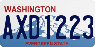 WA license plate AXD1223