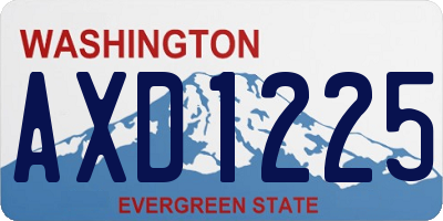 WA license plate AXD1225