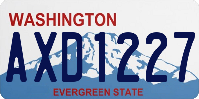 WA license plate AXD1227