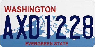 WA license plate AXD1228