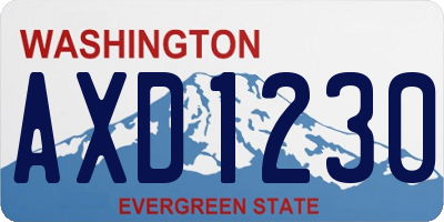 WA license plate AXD1230