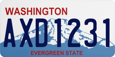 WA license plate AXD1231