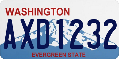 WA license plate AXD1232