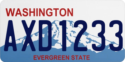 WA license plate AXD1233