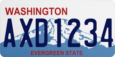 WA license plate AXD1234