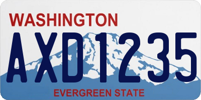 WA license plate AXD1235