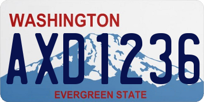 WA license plate AXD1236