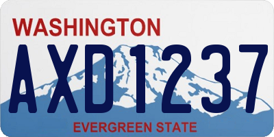 WA license plate AXD1237