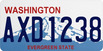 WA license plate AXD1238
