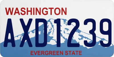 WA license plate AXD1239