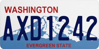 WA license plate AXD1242