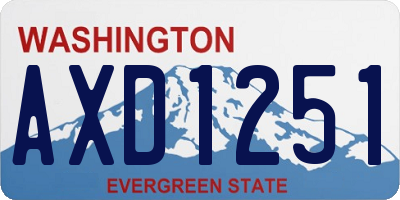 WA license plate AXD1251