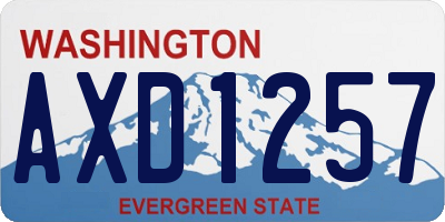 WA license plate AXD1257