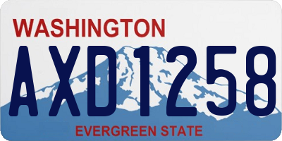 WA license plate AXD1258