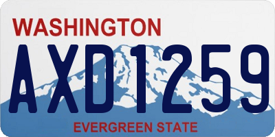 WA license plate AXD1259