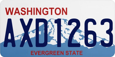 WA license plate AXD1263