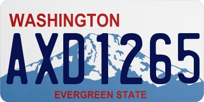 WA license plate AXD1265