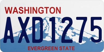 WA license plate AXD1275
