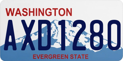 WA license plate AXD1280