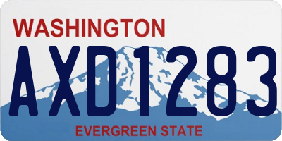 WA license plate AXD1283