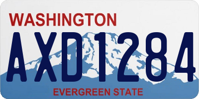 WA license plate AXD1284
